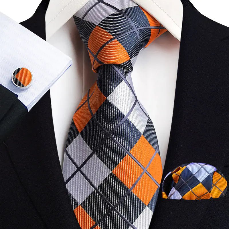2023 Men's Tie, Pocket Square & Cufflinks Set - Homestore Bargains
