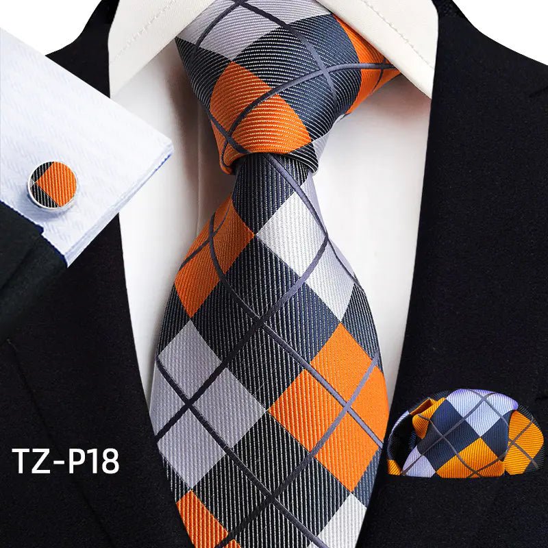 2023 Men's Tie, Pocket Square & Cufflinks Set - Homestore Bargains