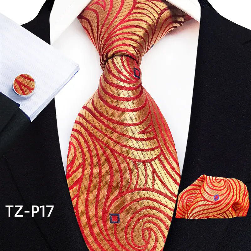 2023 Men's Tie, Pocket Square & Cufflinks Set - Homestore Bargains
