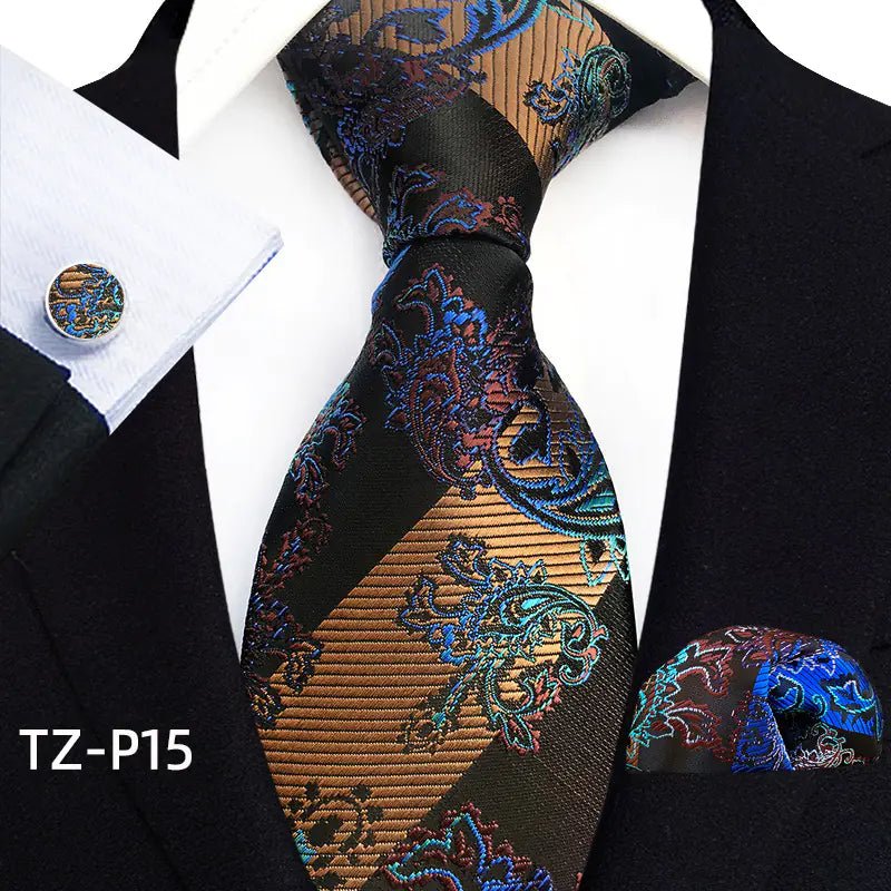 2023 Men's Tie, Pocket Square & Cufflinks Set - Homestore Bargains