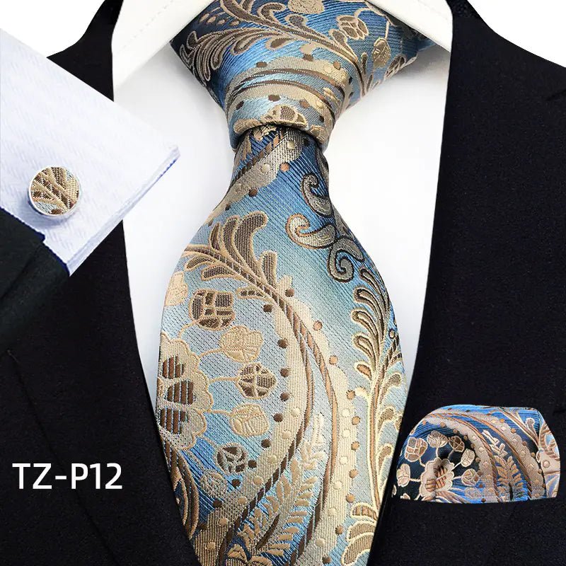 2023 Men's Tie, Pocket Square & Cufflinks Set - Homestore Bargains