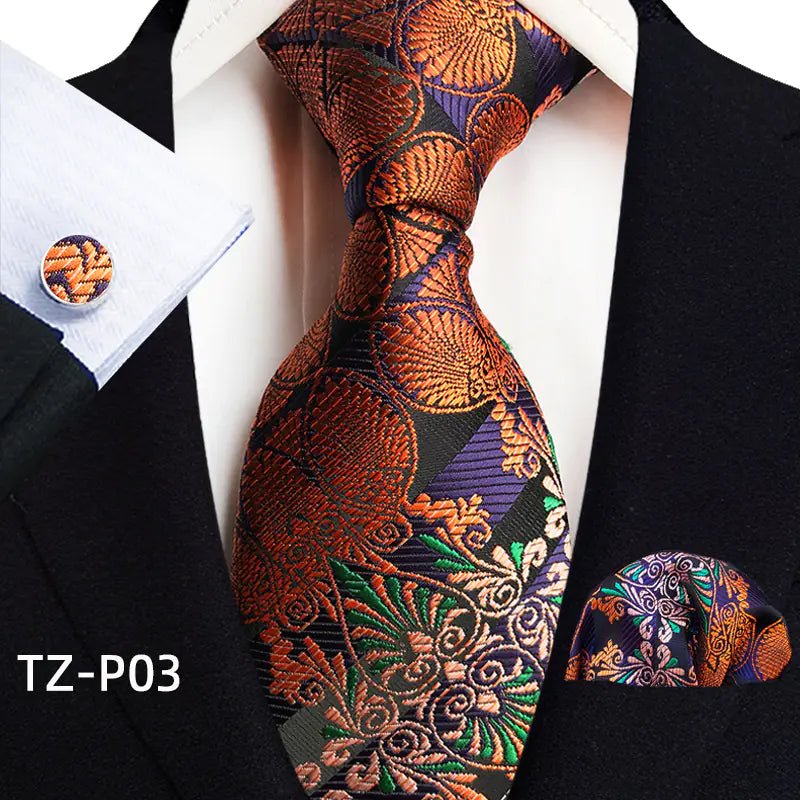 2023 Men's Tie, Pocket Square & Cufflinks Set - Homestore Bargains
