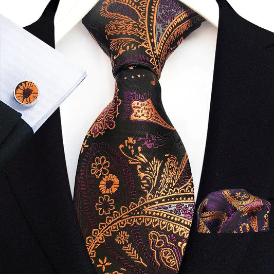 2023 Men's Tie, Pocket Square & Cufflinks Set - Homestore Bargains