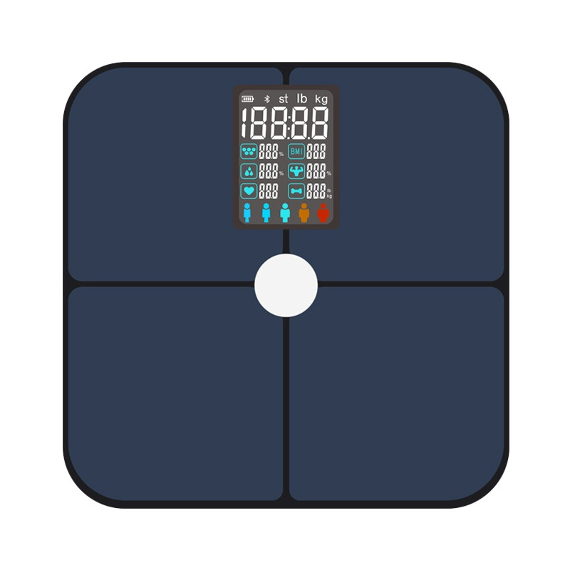 Smart VA Color Screen Heart Rate Body Electronic Scale High Precision Test Fat Body Fat Scale