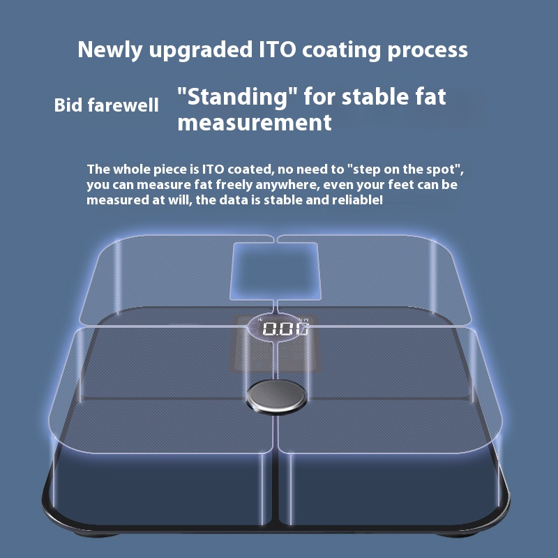 Smart VA Color Screen Heart Rate Body Electronic Scale High Precision Test Fat Body Fat Scale