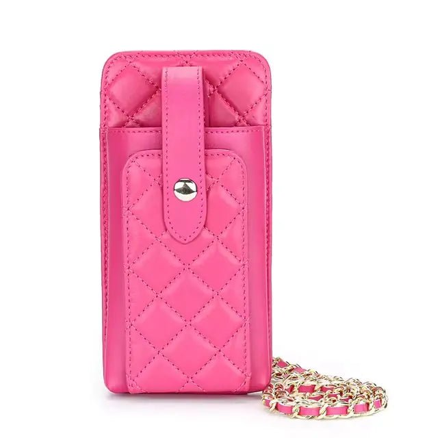 Sheepskin Leather Crossbody Phone Bag - Homestore Bargains
